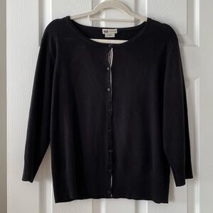 VINTAGE BUTTON UP SWEATER CARDIGAN FADED GLORY AUTHENTIC BLACK